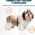Cepillo secador 2 en 1 para mascotas