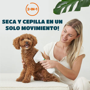 Cepillo secador 2 en 1 para mascotas