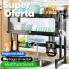 Organizador Escurridor de Platos con Tapa de 65 cm Acero Inoxidable Negro
