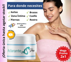 🔥 Oferta exclusiva: 2 Cremas Aclarantes a Q169 con envío gratis a todo guatemala SUPER OFERTA si compras 2 promociones TE REGALAMOS UNA CREMA EXTRA